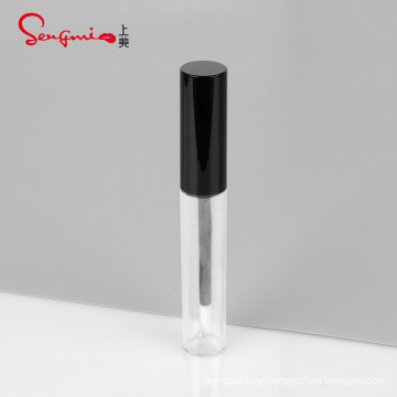 High quality cosmetics vendors black top 8ml empty clear lip gloss tubes wirh wands custom logo